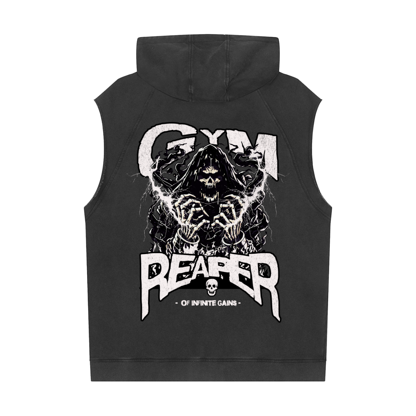 UC- GYM REAPER Men's Snow Washed Sleeveless Hoodie