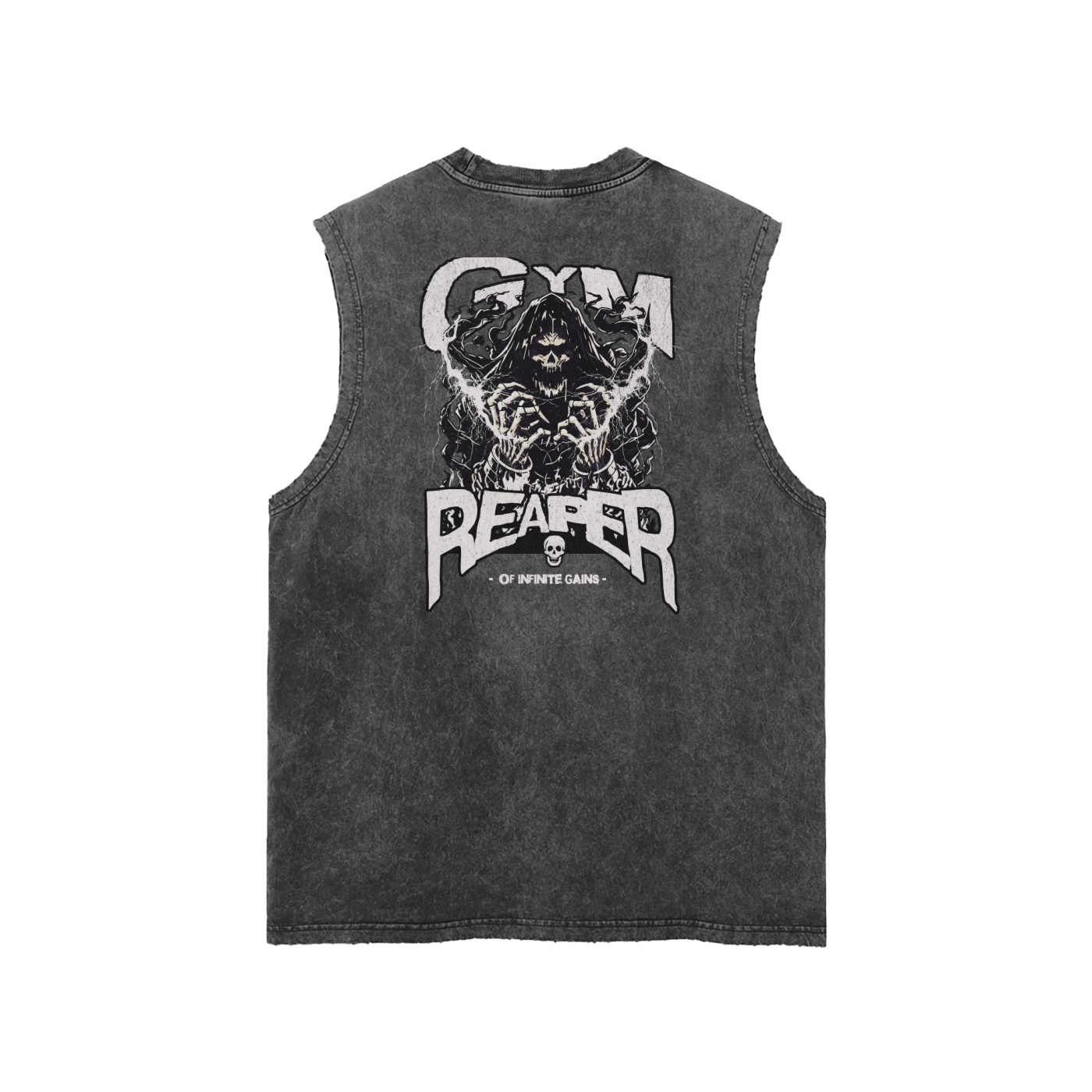 UC- GYM REAPER Men's Snow Washed Frayed Hem Tank Top