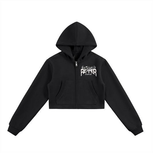 Essential Cropped Zip-Up Hoodie