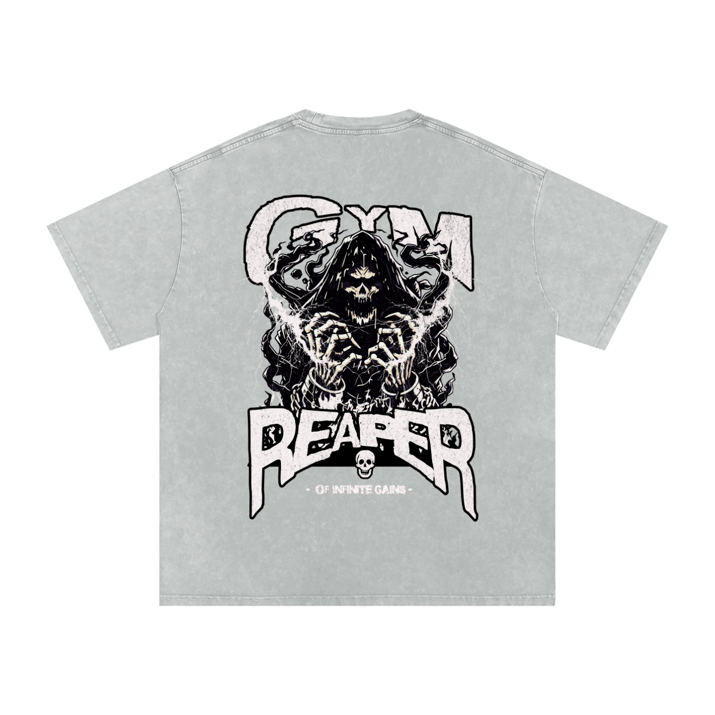 UC GYM REAPER - Mens Acid Wash Oversize T-Shirt