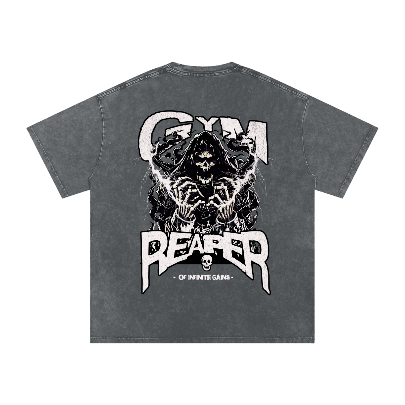 UC GYM REAPER - Mens Acid Wash Oversize T-Shirt