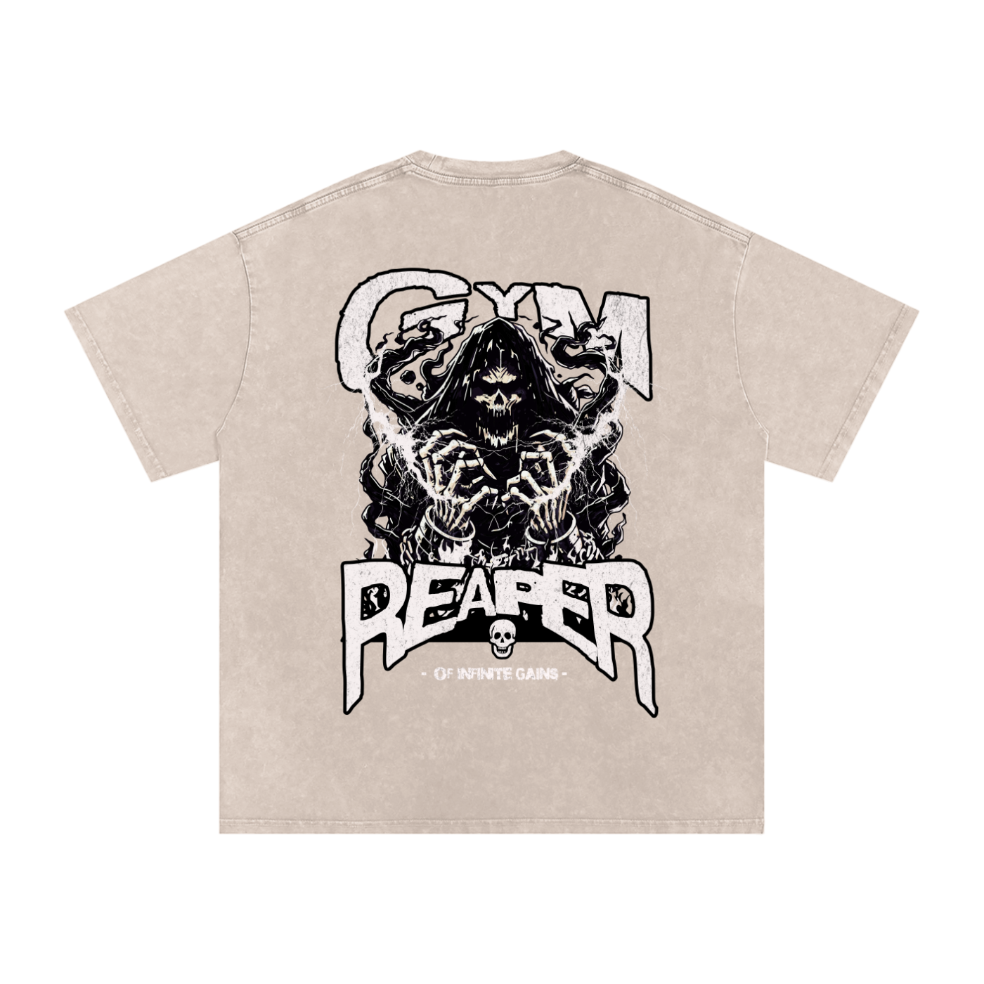 UC GYM REAPER - Mens Acid Wash Oversize T-Shirt