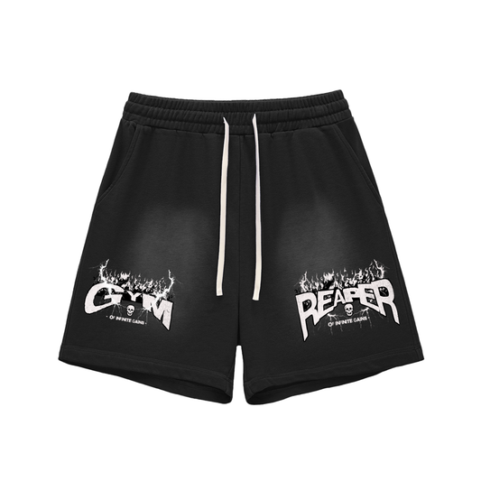 UC- GYM REAPER Men's Sun Fade Raw Edge Cotton Shorts