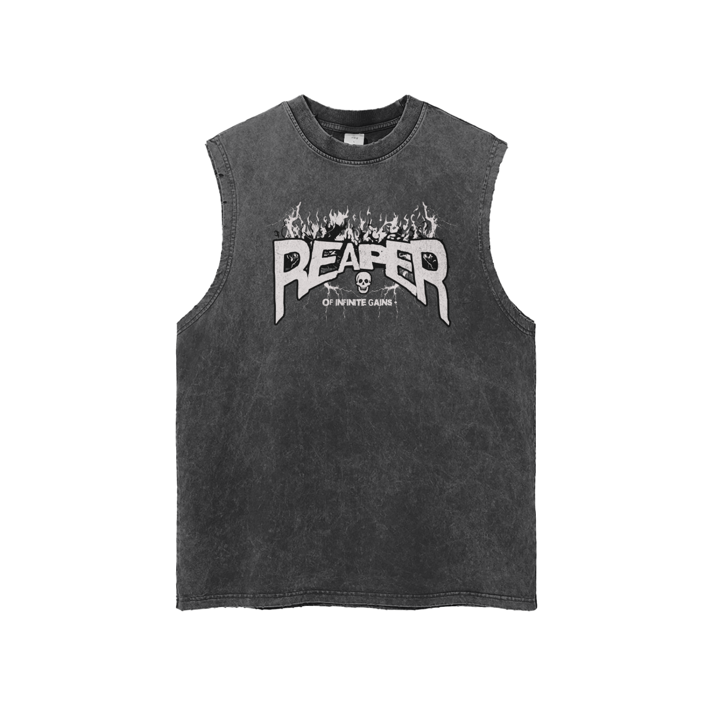 UC- GYM REAPER Men's Snow Washed Frayed Hem Tank Top