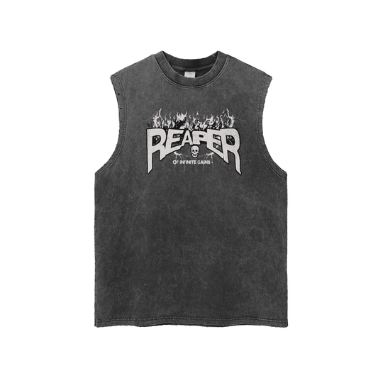 UC- GYM REAPER Men's Snow Washed Frayed Hem Tank Top
