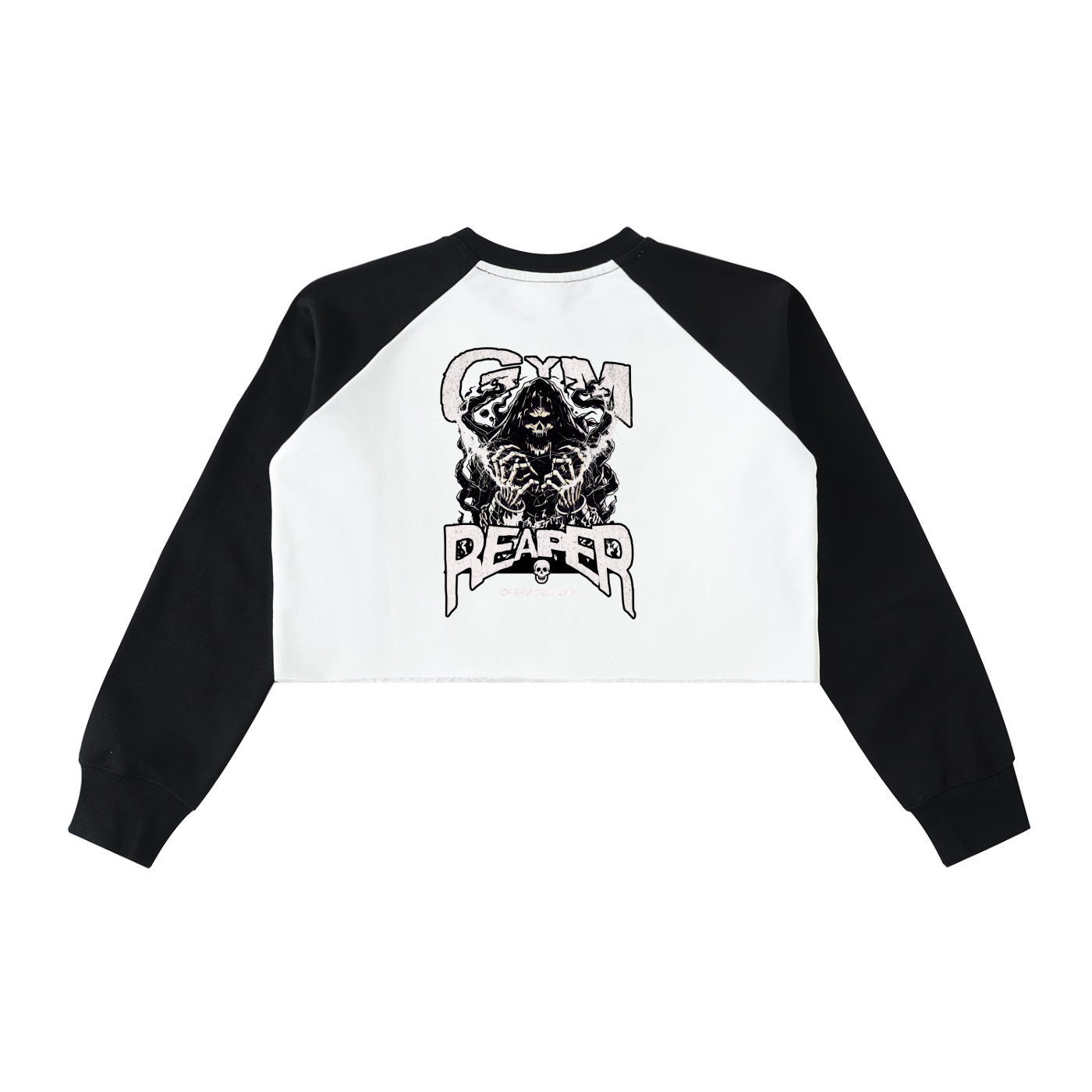Raw-Hem Color-Block Raglan Crop Sweatshirt