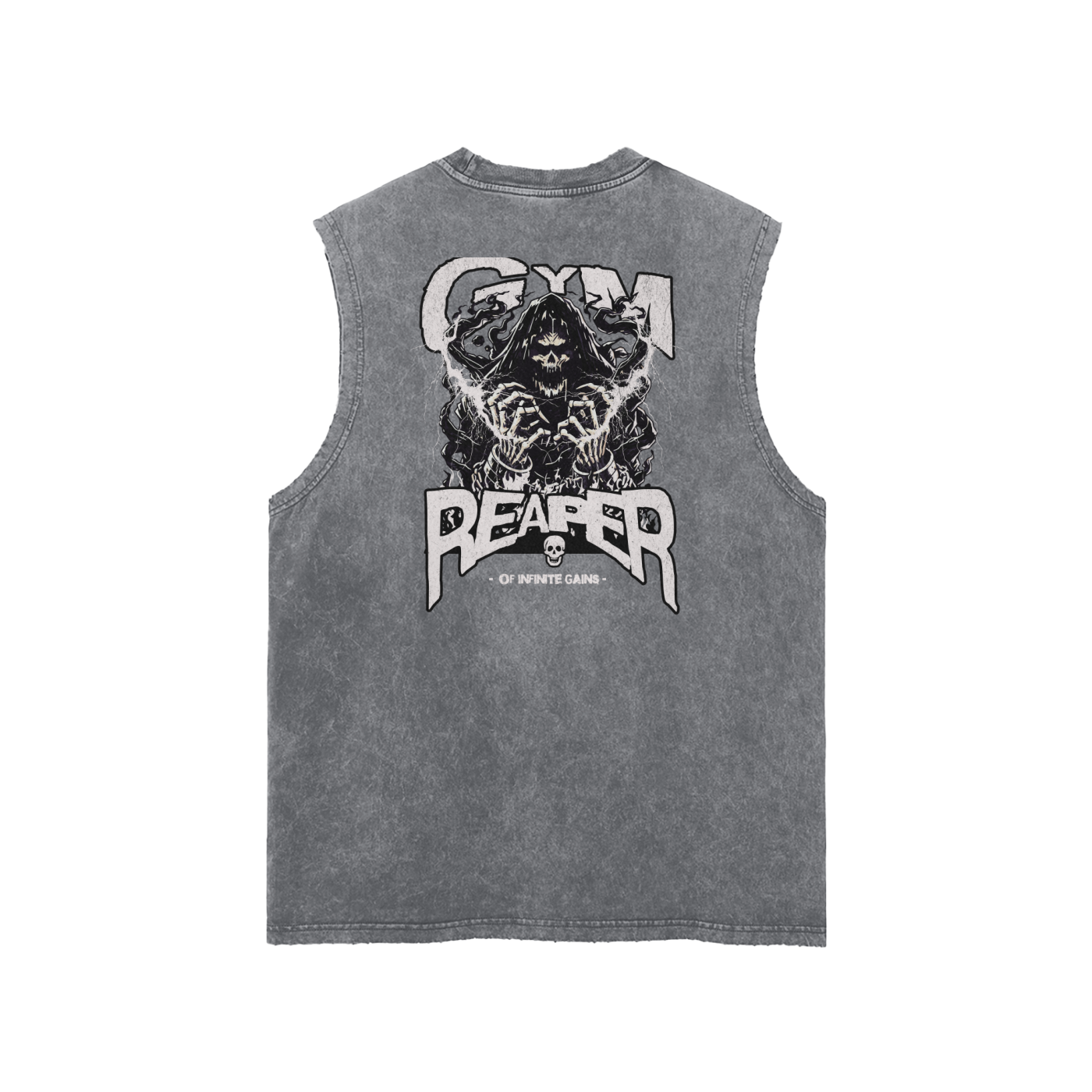 UC- GYM REAPER Men's Snow Washed Frayed Hem Tank Top