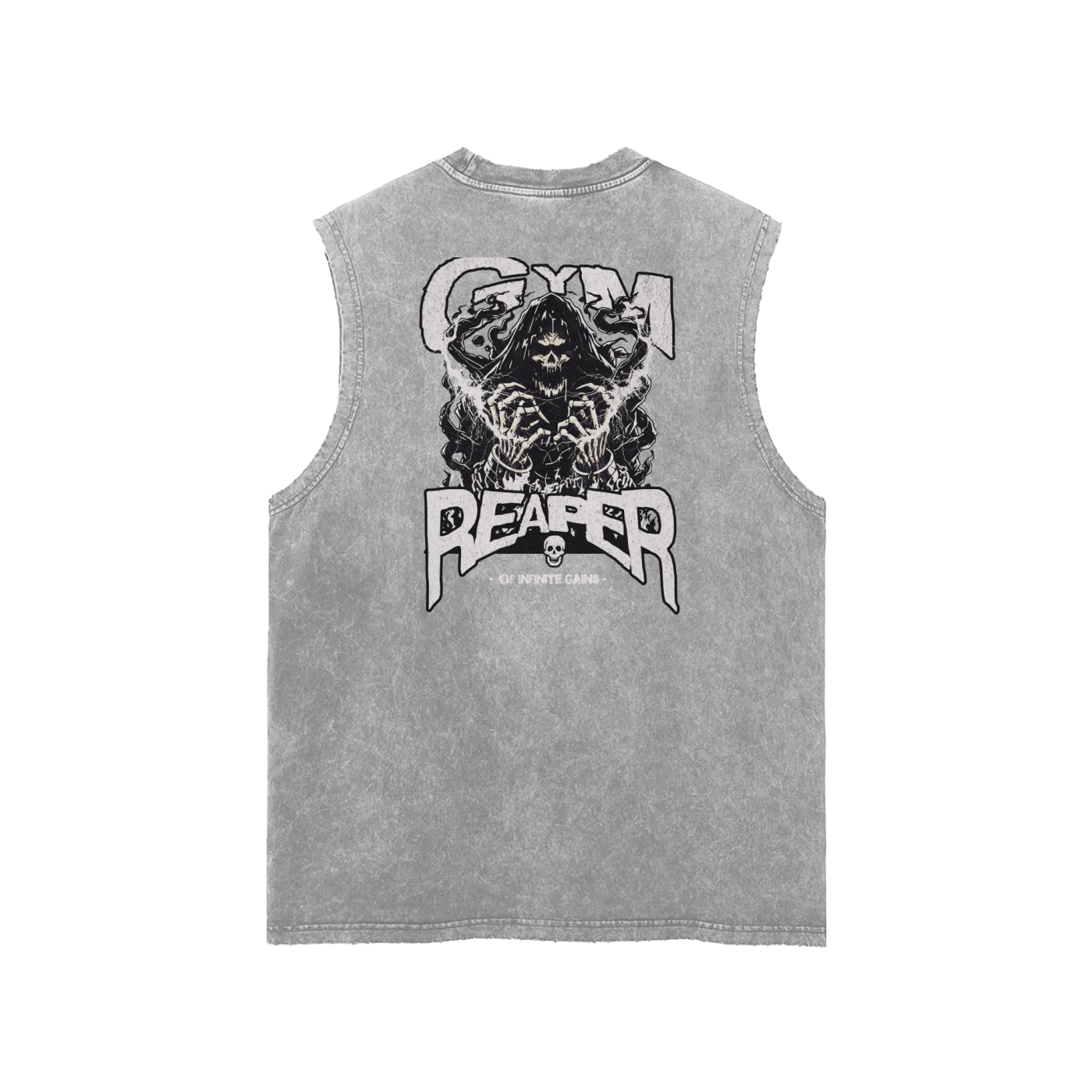 UC- GYM REAPER Men's Snow Washed Frayed Hem Tank Top