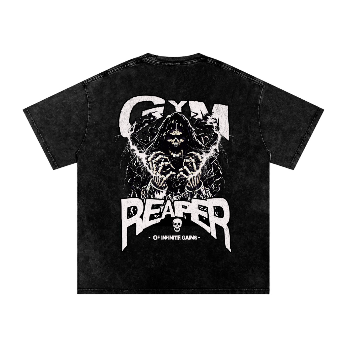 UC GYM REAPER - Mens Acid Wash Oversize T-Shirt