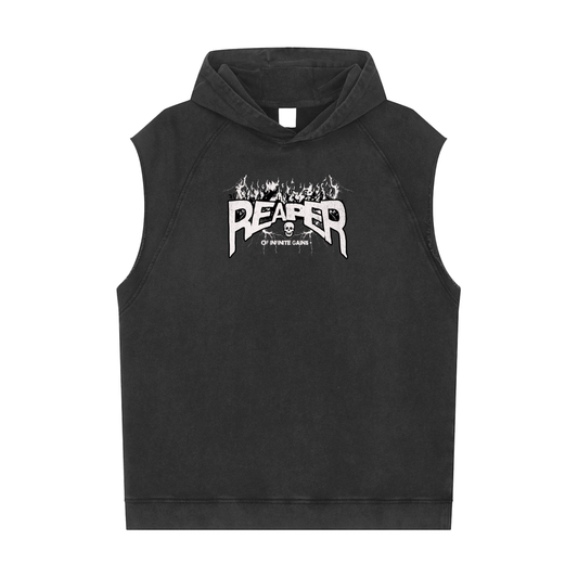 UC- GYM REAPER Men's Snow Washed Sleeveless Hoodie