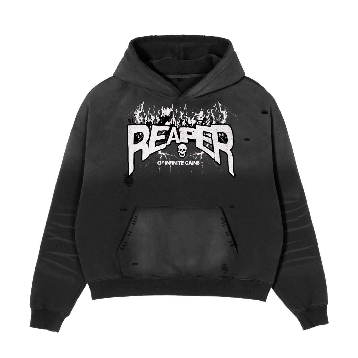 UC- GYM REAPER Men's Frayed Sunfade Boxy Hoodie