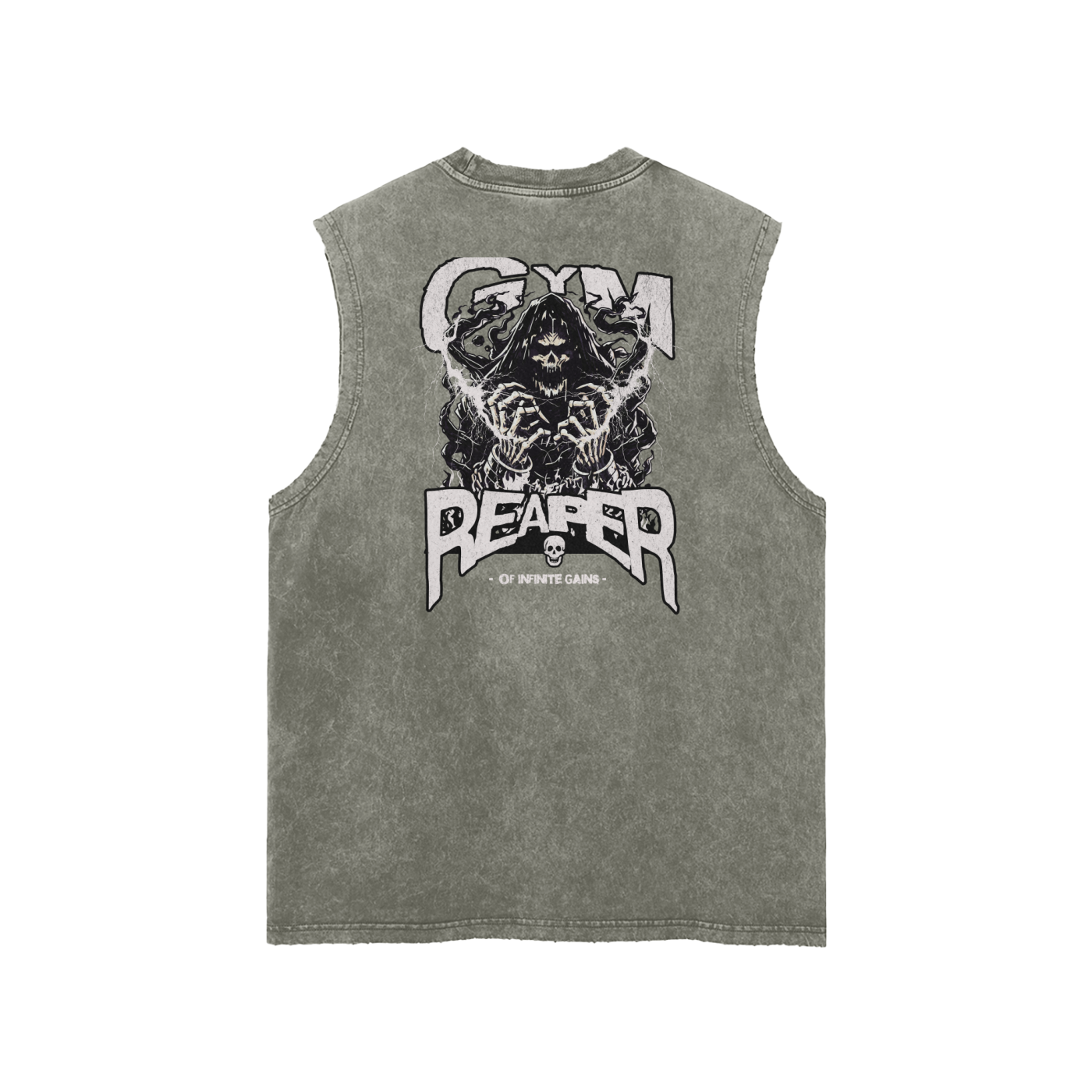 UC- GYM REAPER Men's Snow Washed Frayed Hem Tank Top