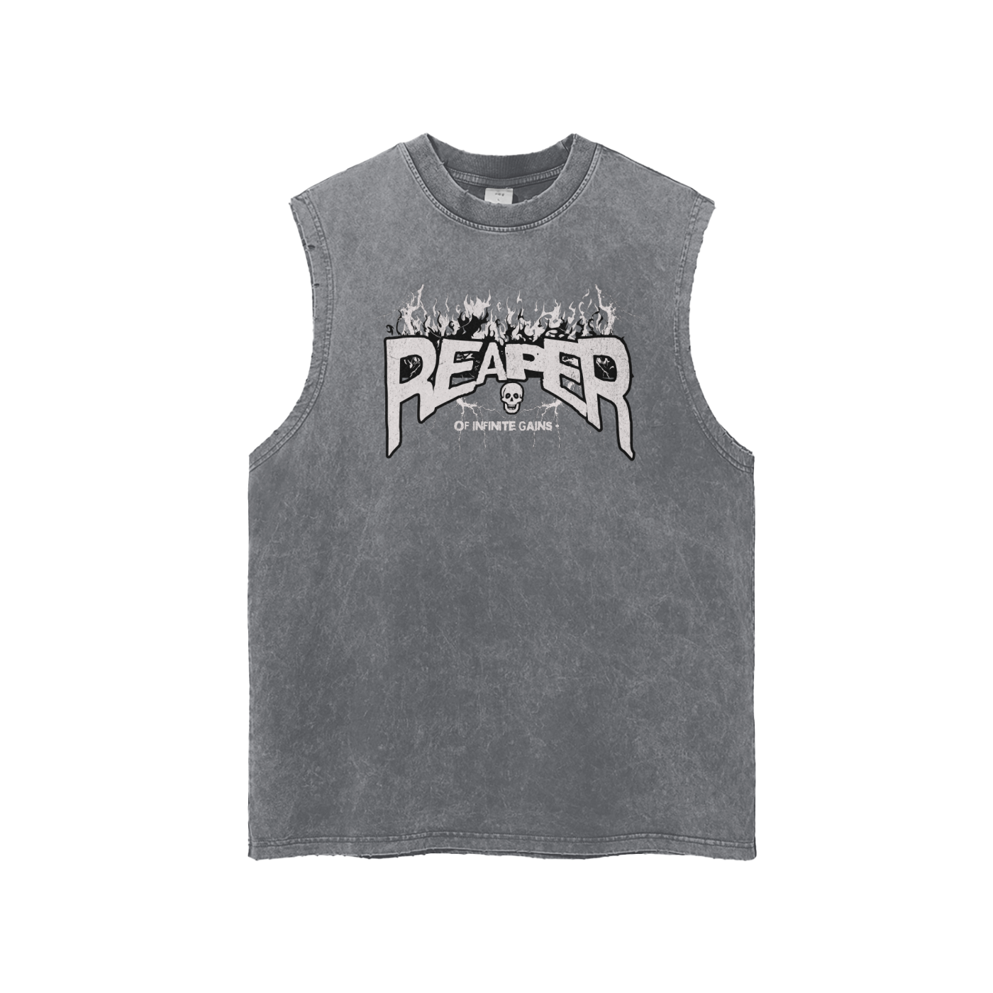 UC- GYM REAPER Men's Snow Washed Frayed Hem Tank Top