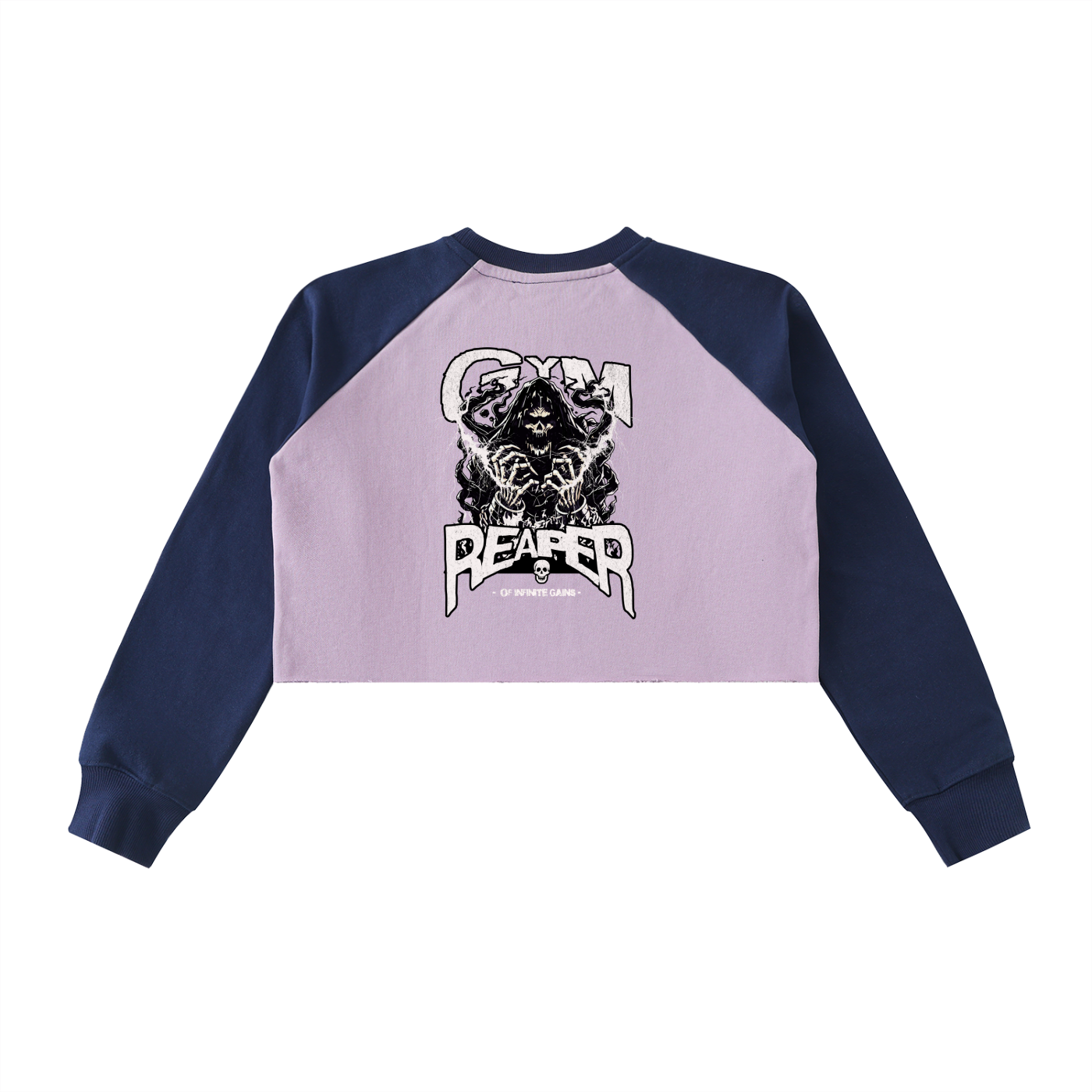 Raw-Hem Color-Block Raglan Crop Sweatshirt