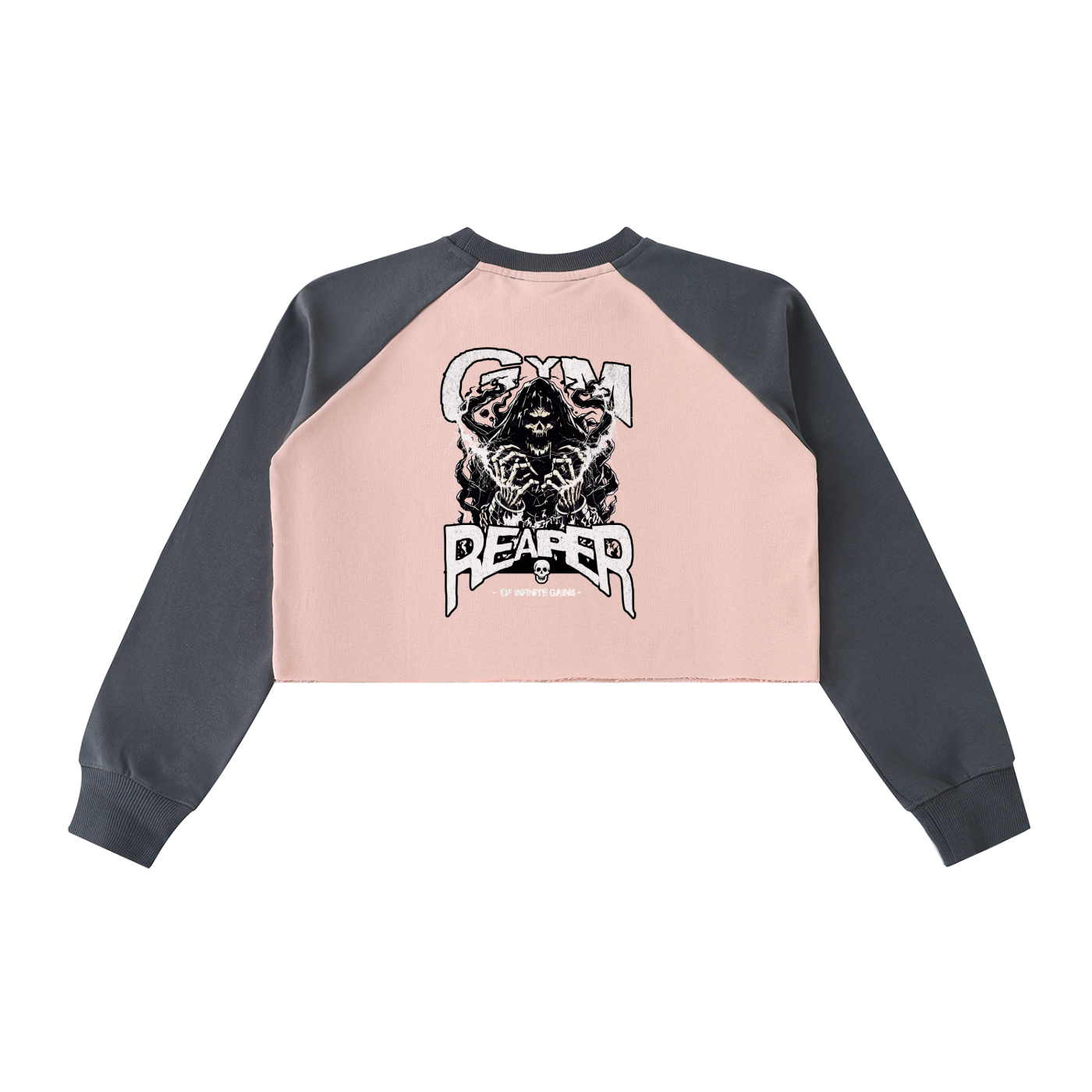 Raw-Hem Color-Block Raglan Crop Sweatshirt