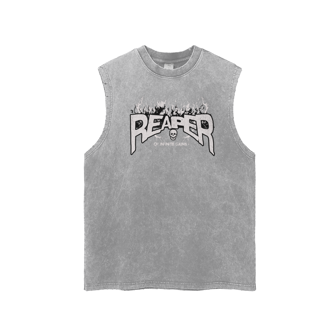 UC- GYM REAPER Men's Snow Washed Frayed Hem Tank Top