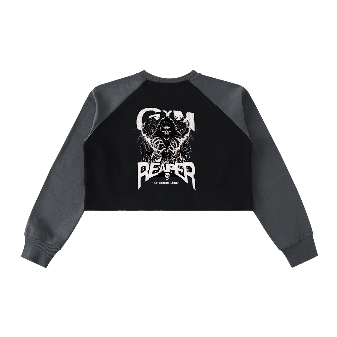 Raw-Hem Color-Block Raglan Crop Sweatshirt