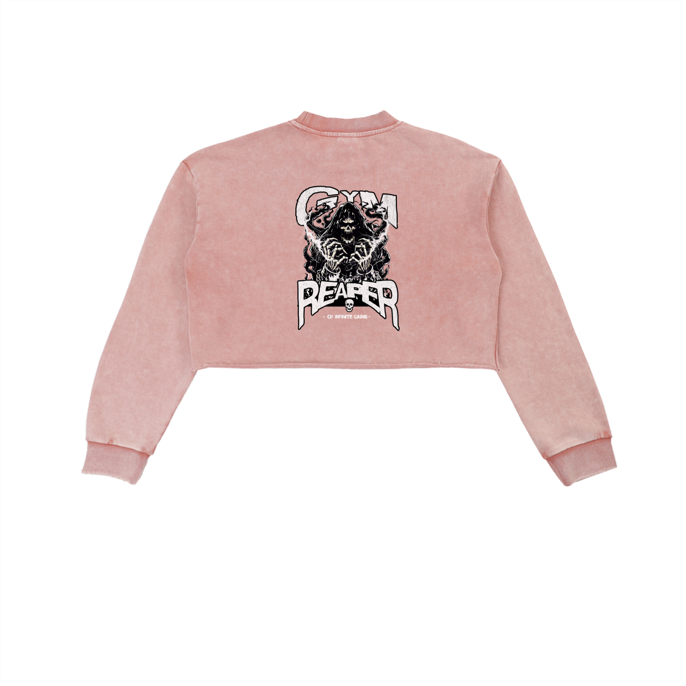 Snow Washed Raw Edge Cropped Sweatshirt